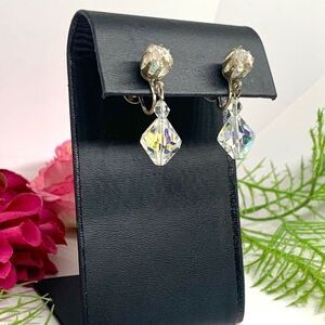 VINTAGE⚜️AURORA BOREALIS Crystal Clip Earrings